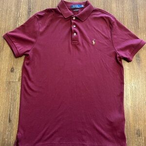 RALPH LAUREN - polo shirt maroon  (medium) - custom slim fit